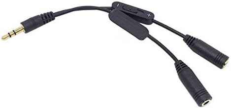 System-S Y Kabel Stereo Kopfhörer 3,5mm Klinkenstecker zu 2 x 3,5 mm Klinken Buchse mit separater Lautstärkenregelung