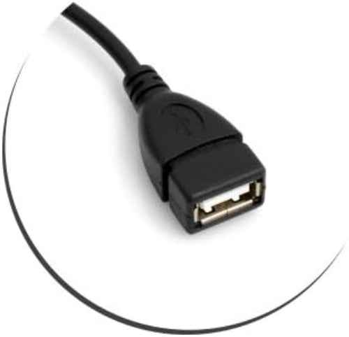 SYSTEM-S Mini USB (male) aufwärts Winkel USB-On-The-Go Host Kabel auf USB Typ A (female) Adapter Kabel 13,5 cm