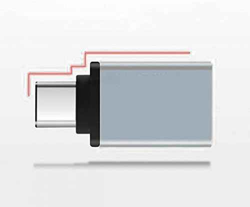 SYSTEM-S USB OTG On The Go Adapter USB Typ C 3.1 (male) zu USB A 3.0 (female) Konverter Adapter in Grau