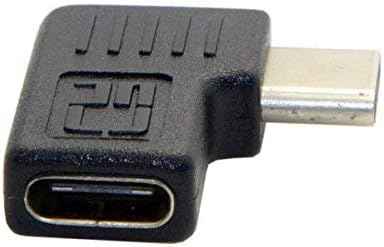 SYSTEM-S 90 Grad Rechts und Links Gewinkelt USB 3.1 Typ C Stecker auf USB 3.1 Typ C Buchse Adapter Winkel Adapterstecker