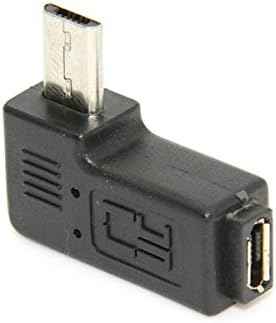 System-S 90° grad Links gewinkelt Winkelstecker Micro USB auf Micro USB Adapter OTG Host Cable Flash Drive Verbindung für Smartphone Handy Tablet PC