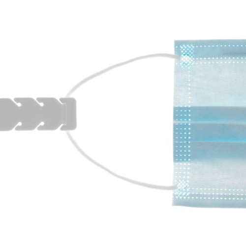 SYSTEM-S Silikon Maskenband Gummiband Maskenverlängerung  mit Einstellschnallen in Weiß