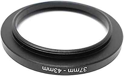 SYSTEM-S Objektiv Adapter 37 mm Gewinde zu 43 mm Step Up Ring in Schwarz für Filter