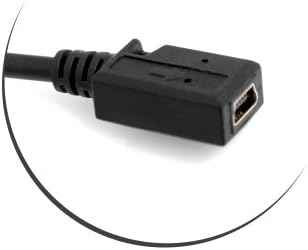 SYSTEM-S Mini USB (male) 90° Grad abwärts Winkel Kabel auf Mini USB (female) Adapter Kabel 27 cm