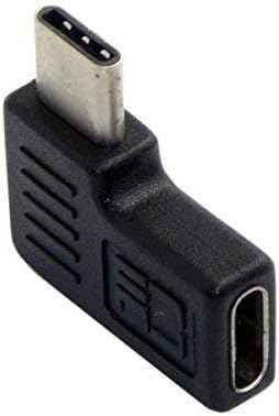 SYSTEM-S 90 Grad Rechts und Links Gewinkelt USB 3.1 Typ C Stecker auf USB 3.1 Typ C Buchse Adapter Winkel Adapterstecker