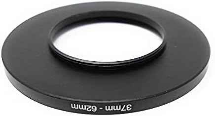 SYSTEM-S Objektiv Adapter 37 mm Gewinde zu 62 mm Step Up Ring in Schwarz für Filter