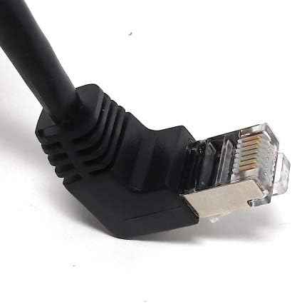 SYSTEM-S LAN Kabel 0,5 m RJ45 Stecker Ethernetkabel Netzwerkkabel Winkel in Schwarz