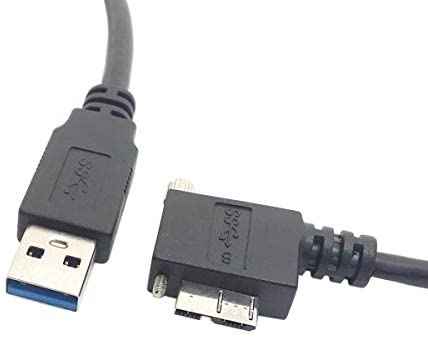 System-S 5m USB Kabel 3.0 A zu Winkel Links 3.0 mit Feststellschraube