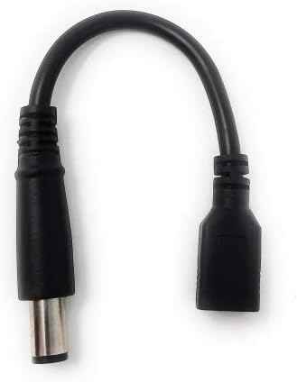 SYSTEM-S DC 20 V Kabel 7,5 cm 7,4 x 5,0 mm Buchse zu 4,5 x 3,0 mm Stecker Schwarz