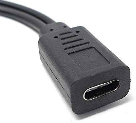 SYSTEM-S USB 3.1 Y Kabel 25 cm Typ C Buchse zu Typ C und 2.0 Micro B Stecker