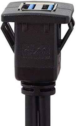 SYSTEM-S Dual USB A 3.0 Buchse auf 2x USB A 3.0 Stecker Verlängerungskabel Einbaubuchse 100cm