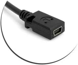 SYSTEM-S Mini USB 90° links gewinkelt Winkelstecker auf Mini USB Buchse Kabel Daten- und Ladekabel 27 cm