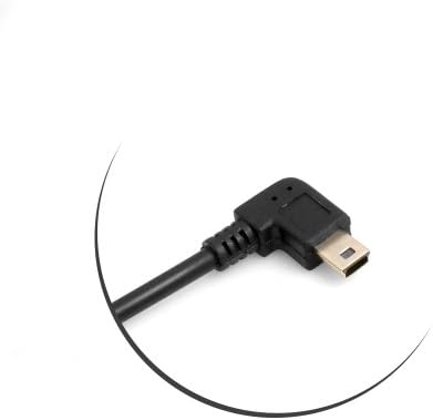 Mini USB Kabel 90° links gewinkelt 27 cm schwarz Datenkabel Ladekabel | SYSTEM-S