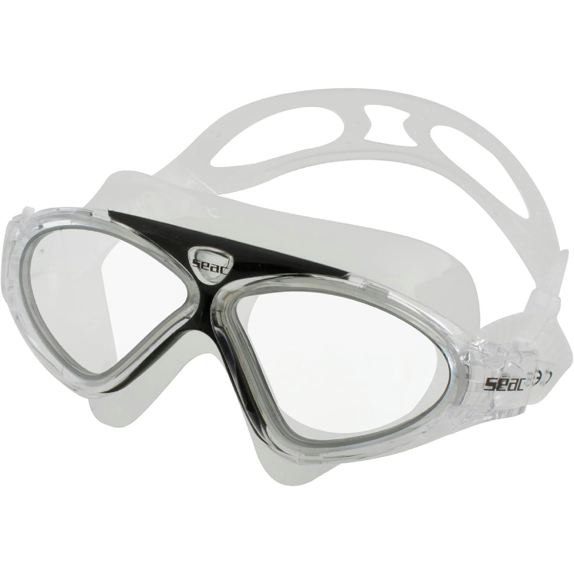 SEAC Vision HD, Occhialini da Nuoto in Piscina e in Mare per Donna e Uomo, Nero/Trasparente, Standard Hauptansicht