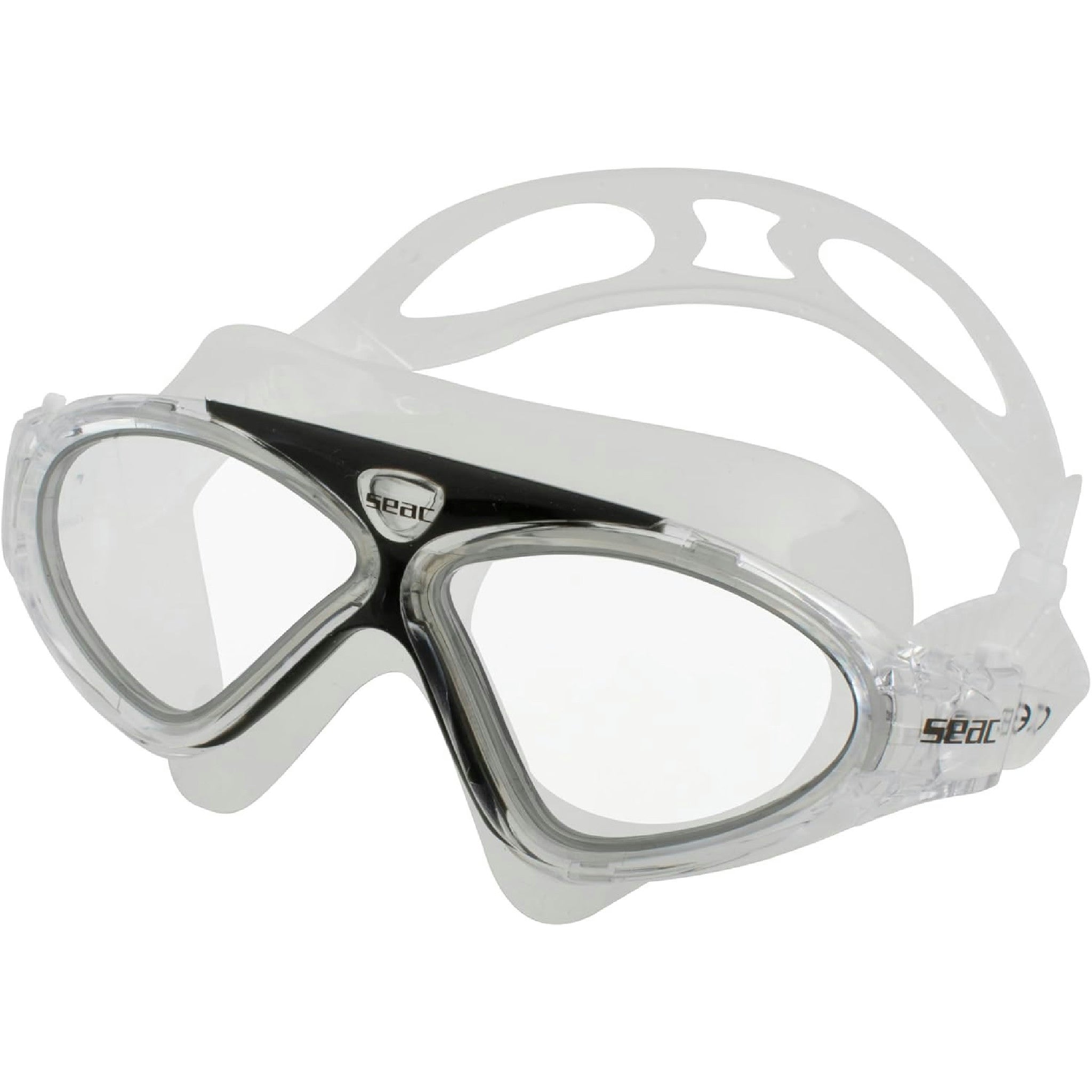 SEAC Vision HD, Occhialini da Nuoto in Piscina e in Mare per Donna e Uomo, Nero/Trasparente, Standard Hauptansicht