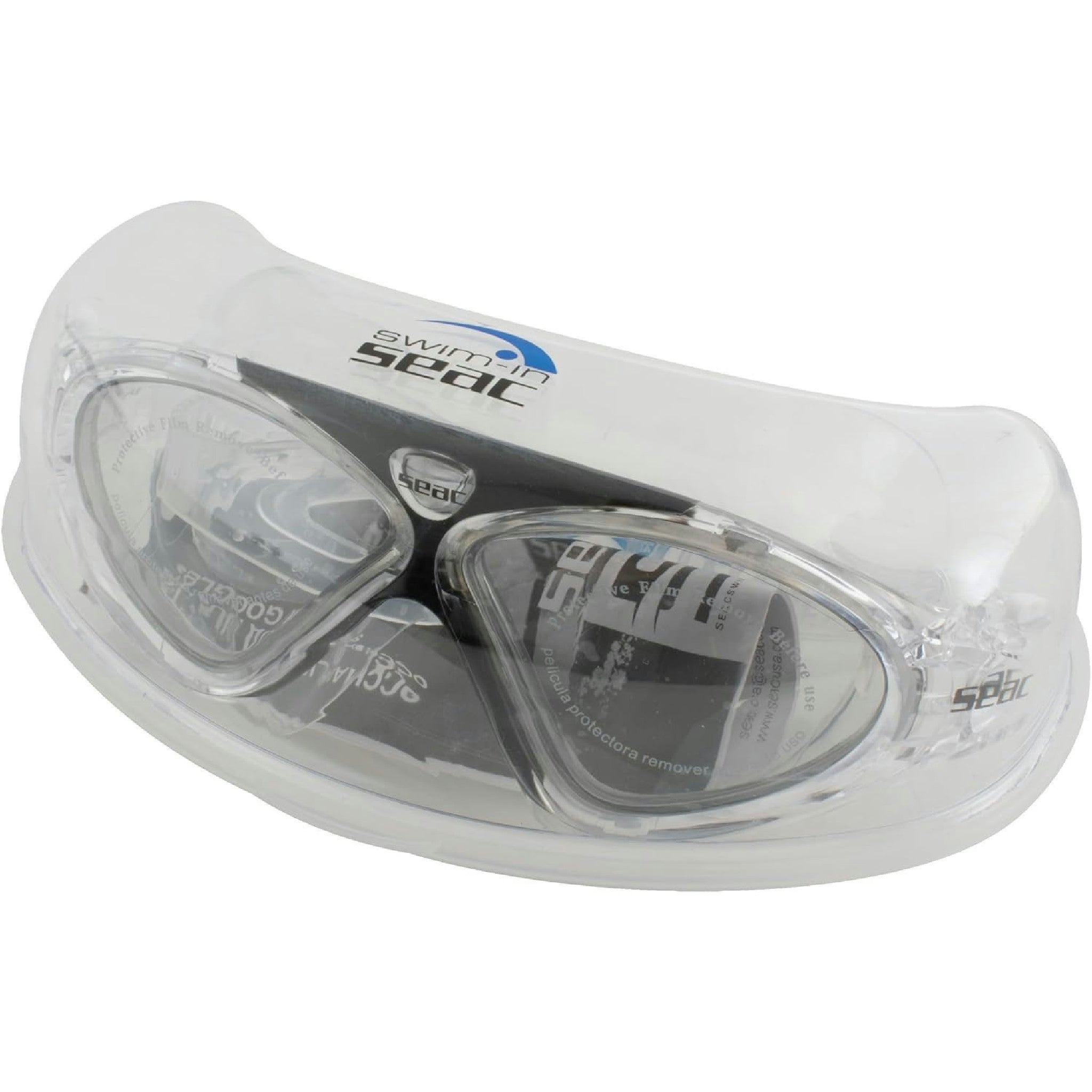 SEAC Vision HD, Occhialini da Nuoto in Piscina e in Mare per Donna e Uomo, Nero/Trasparente, Standard Hauptansicht