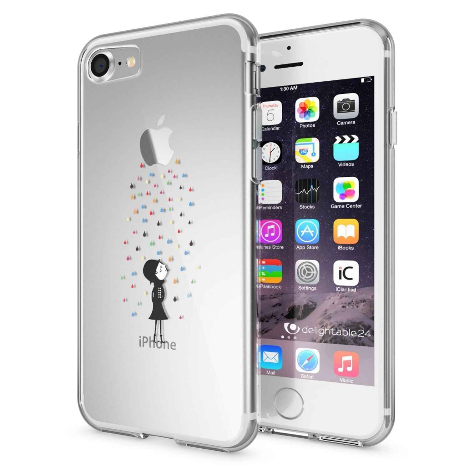 iPhone 7 Hülle Handyhülle von NALIA, Motiv Case Cover Bumper Transparent Klar