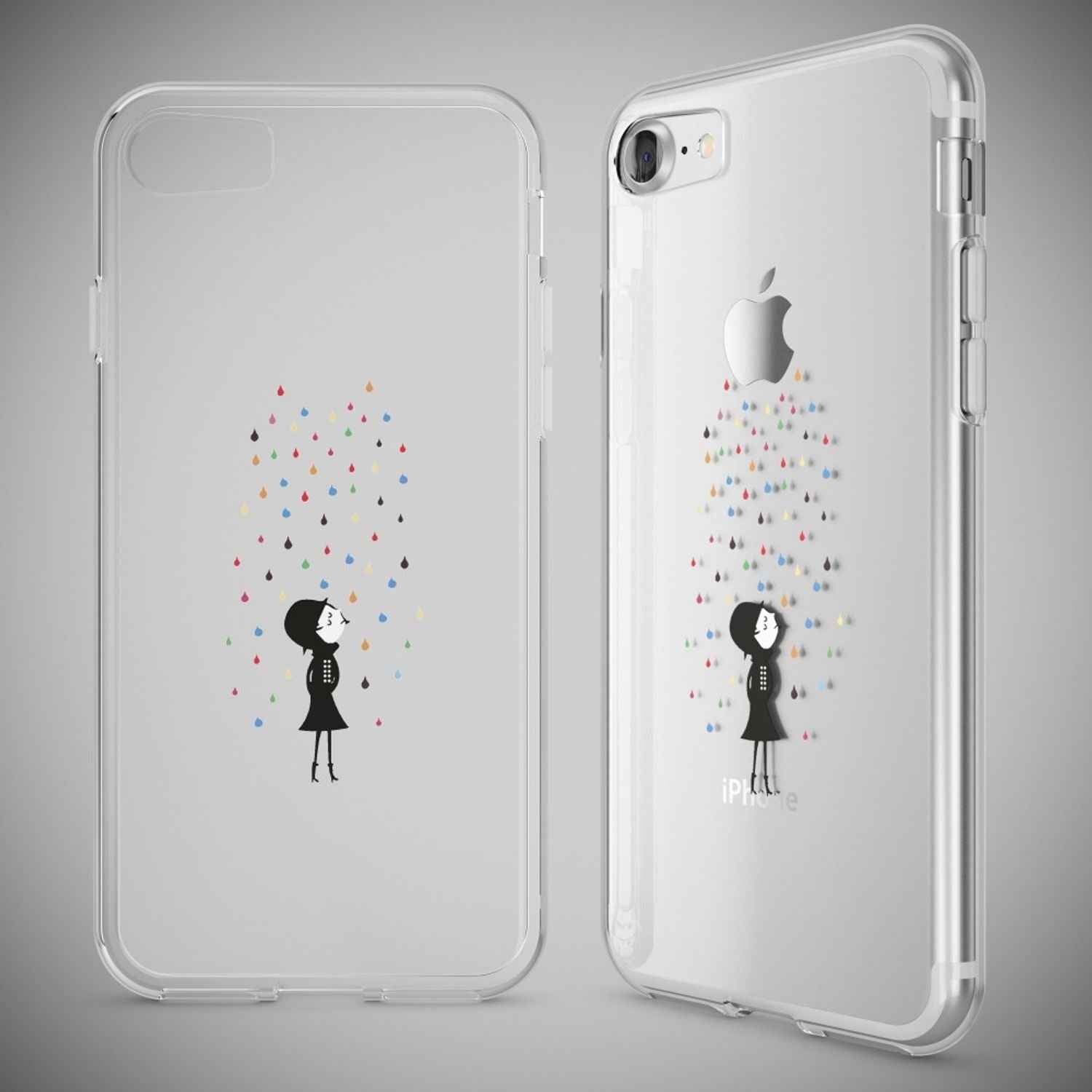 iPhone 7 Hülle Handyhülle von NALIA, Motiv Case Cover Bumper Transparent Klar