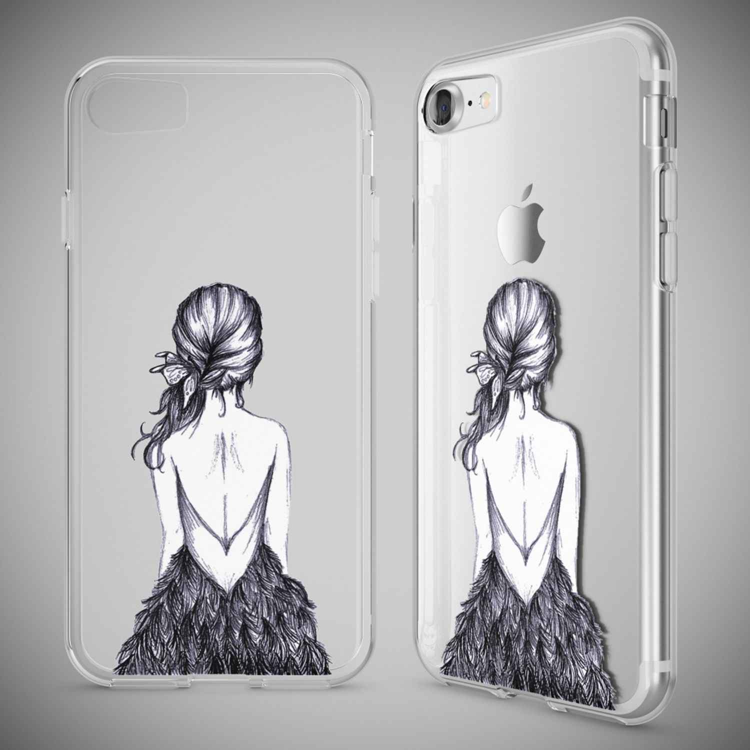iPhone 7 Hülle Handyhülle von NALIA, Motiv Case Cover Bumper Transparent Klar