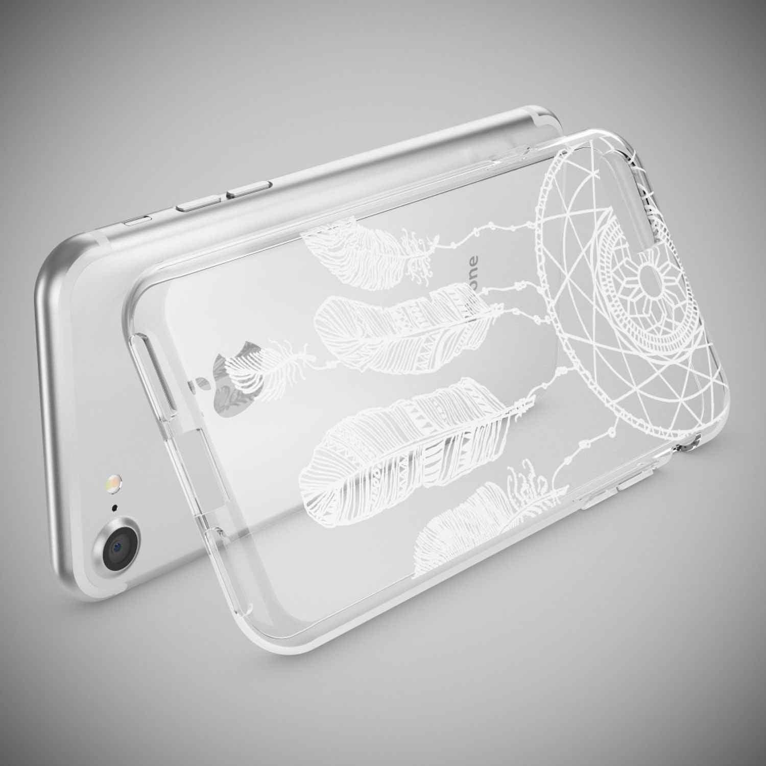 iPhone 7 Hülle Handyhülle von NALIA, Motiv Case Cover Bumper Transparent Klar