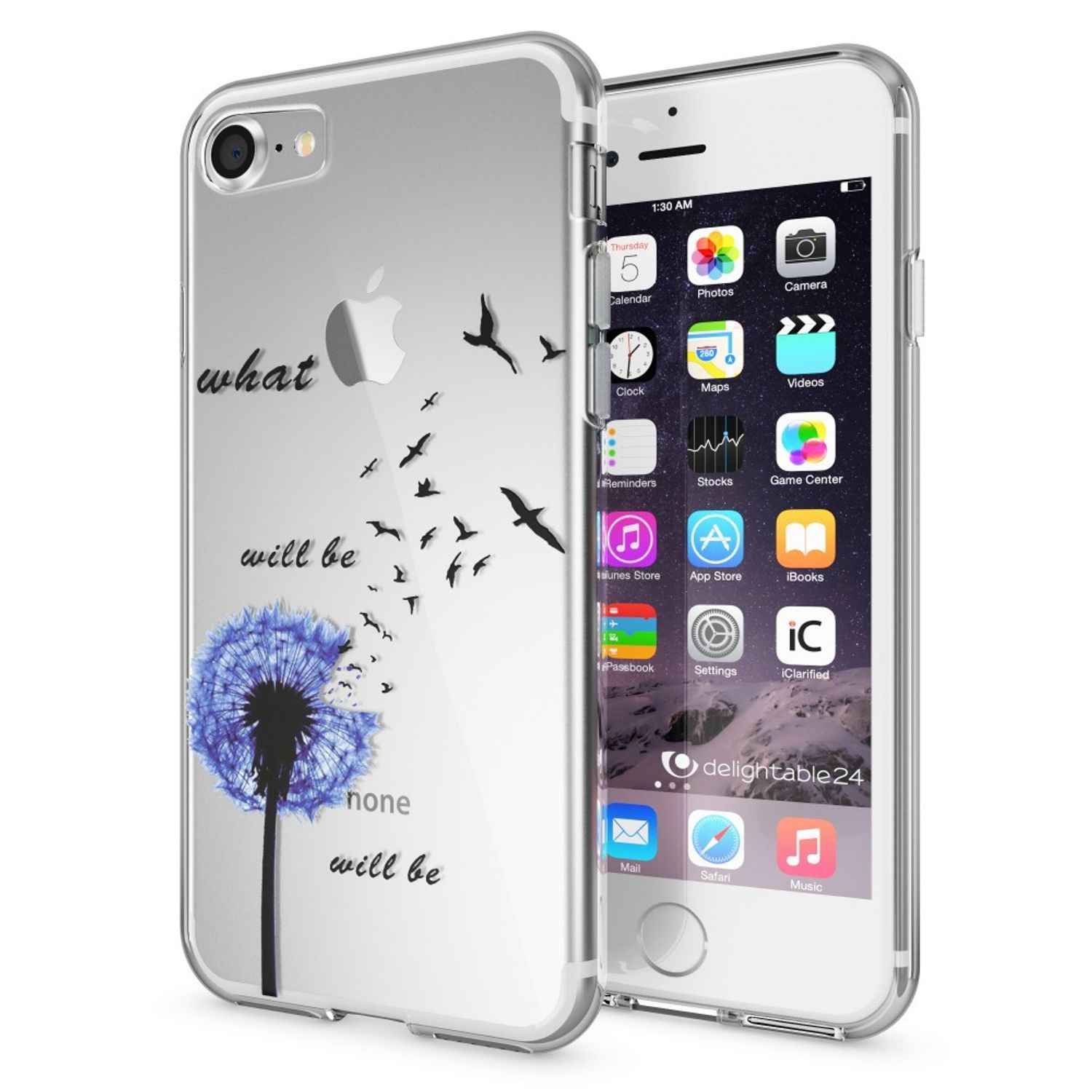 iPhone 7 Hülle Handyhülle von NALIA, Motiv Case Cover Bumper Transparent Klar