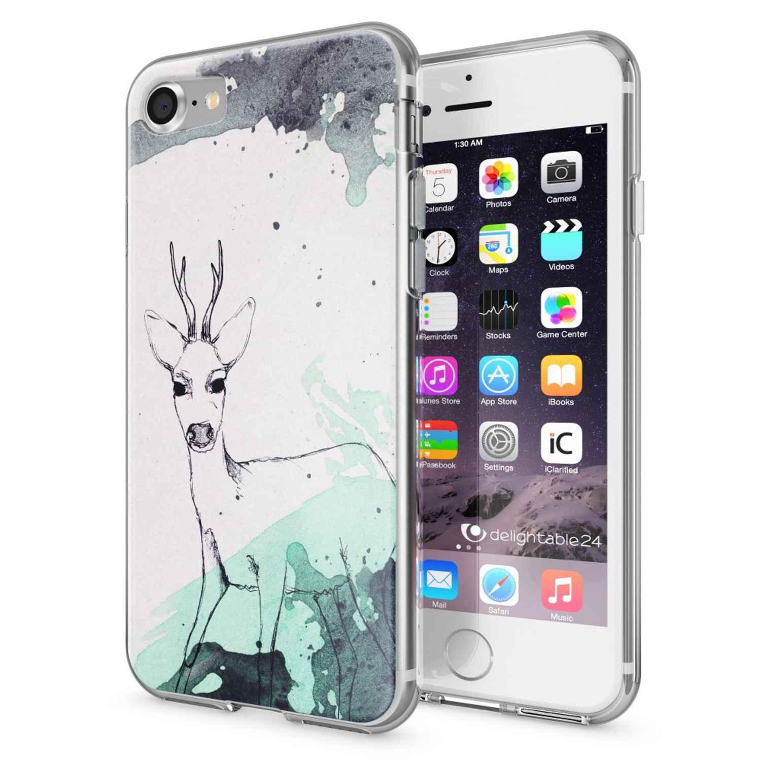iPhone 7 Hülle Handyhülle von NALIA, Motiv Case Cover Bumper Transparent Klar