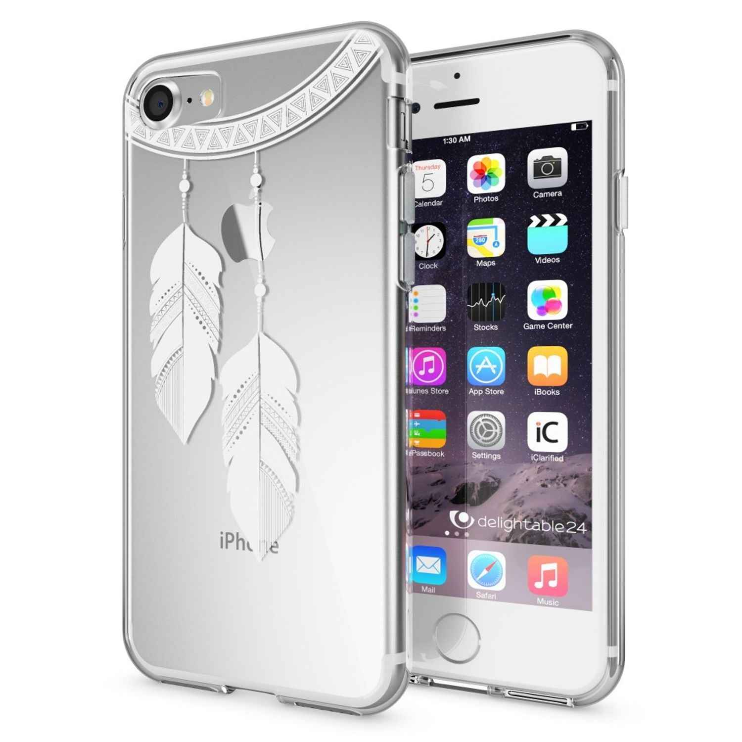 iPhone 7 Hülle Handyhülle von NALIA, Motiv Case Cover Bumper Transparent Klar