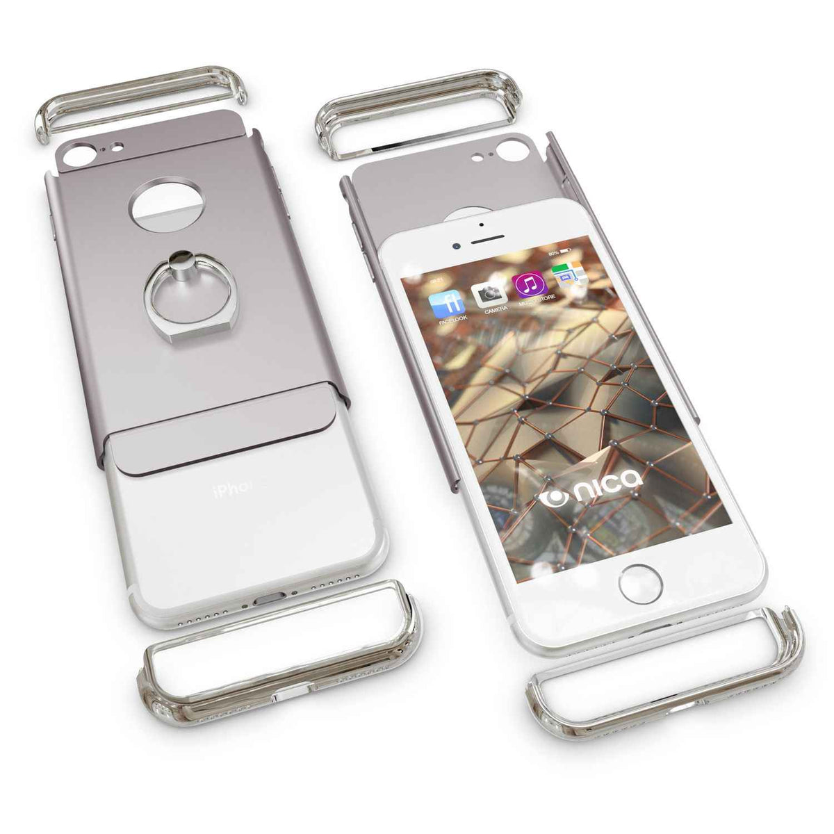 Apple iPhone 7 Ring Hülle von NALIA, Cover Case Schutz Matt Bumper Handy Schutz