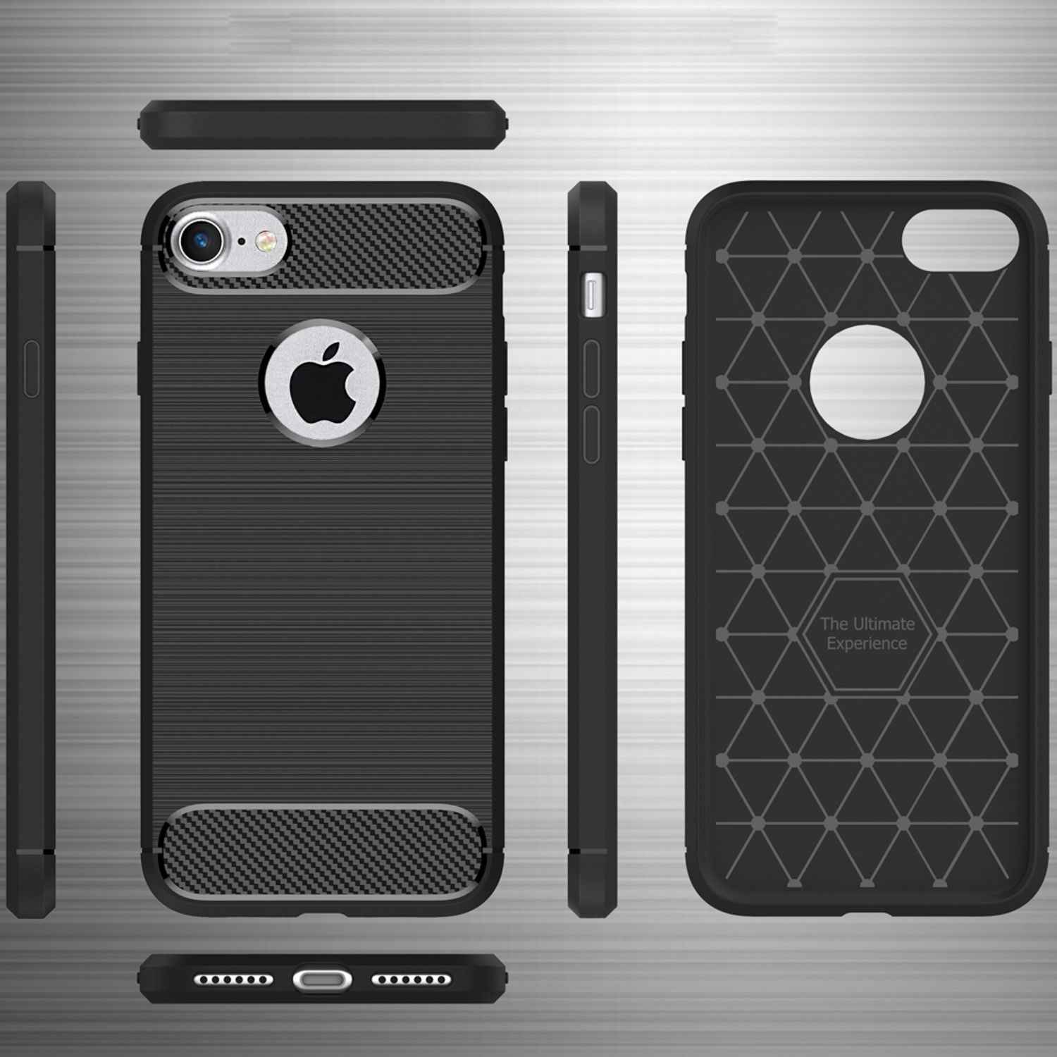 NALIA Handyhülle für Apple iPhone 7 Hülle, Karbon Optik Stylische Handyhülle
