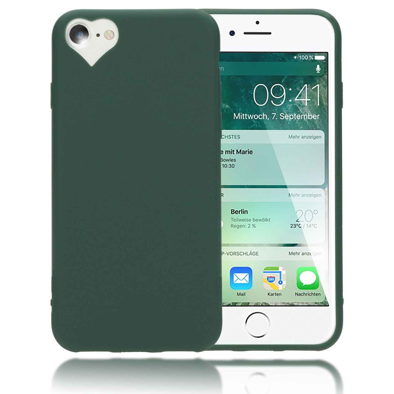 NALIA Handy Hülle für iPhone SE 2022 / SE 2020 / 8 / 7, Herz Case Cover Schutz