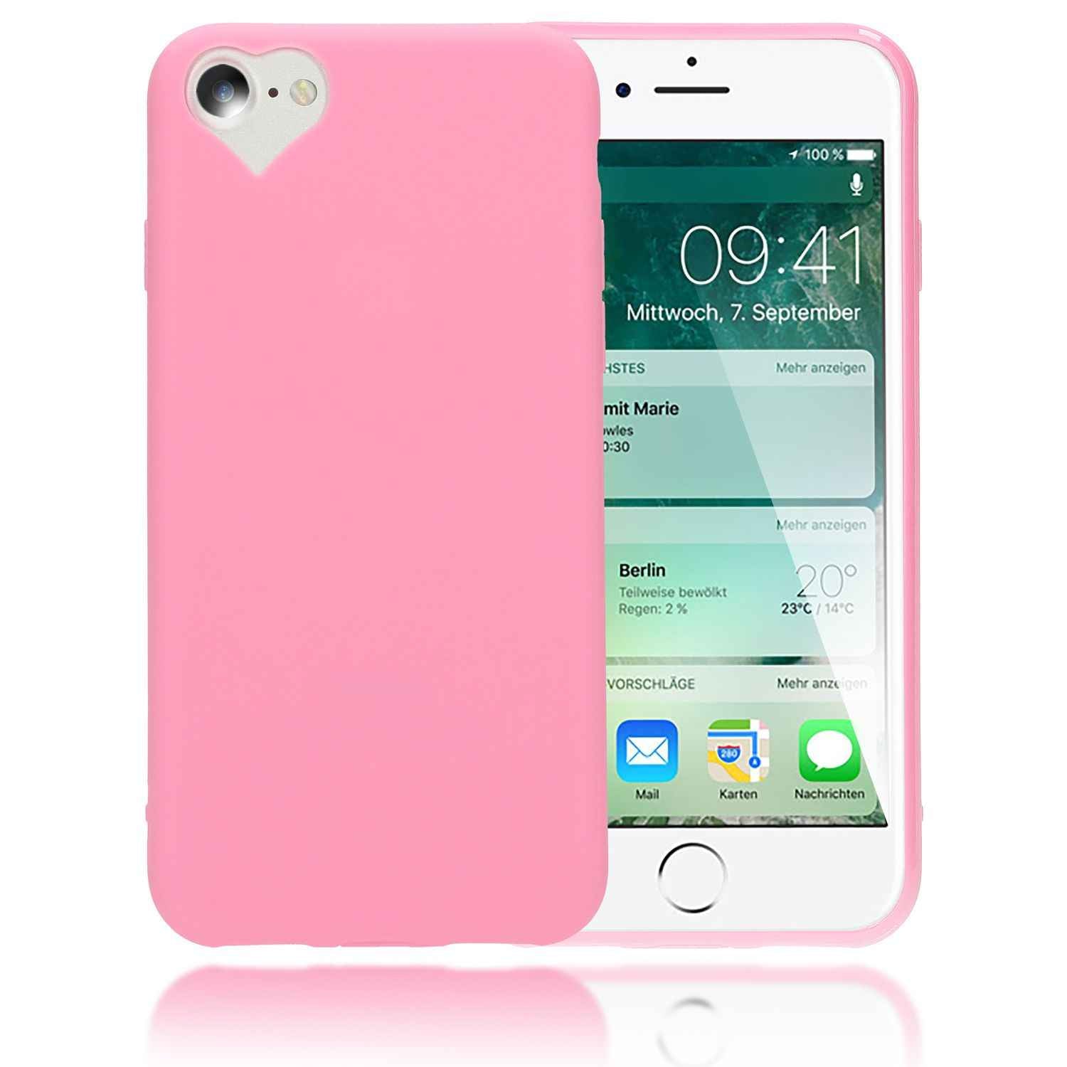 NALIA Handy Hülle für iPhone SE 2022 / SE 2020 / 8 / 7, Herz Case Cover Schutz