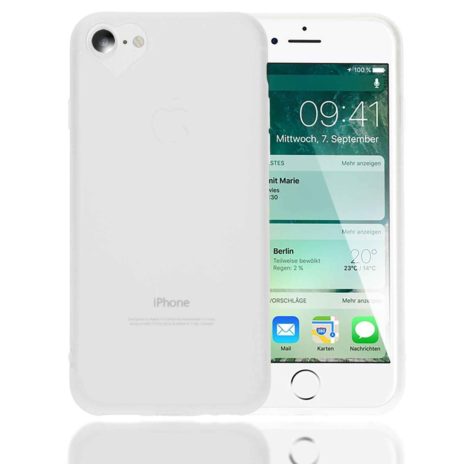 NALIA Handy Hülle für iPhone SE 2022 / SE 2020 / 8 / 7, Herz Case Cover Schutz