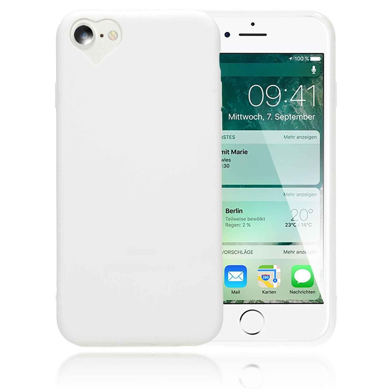 NALIA Handy Hülle für iPhone SE 2022 / SE 2020 / 8 / 7, Herz Case Cover Schutz