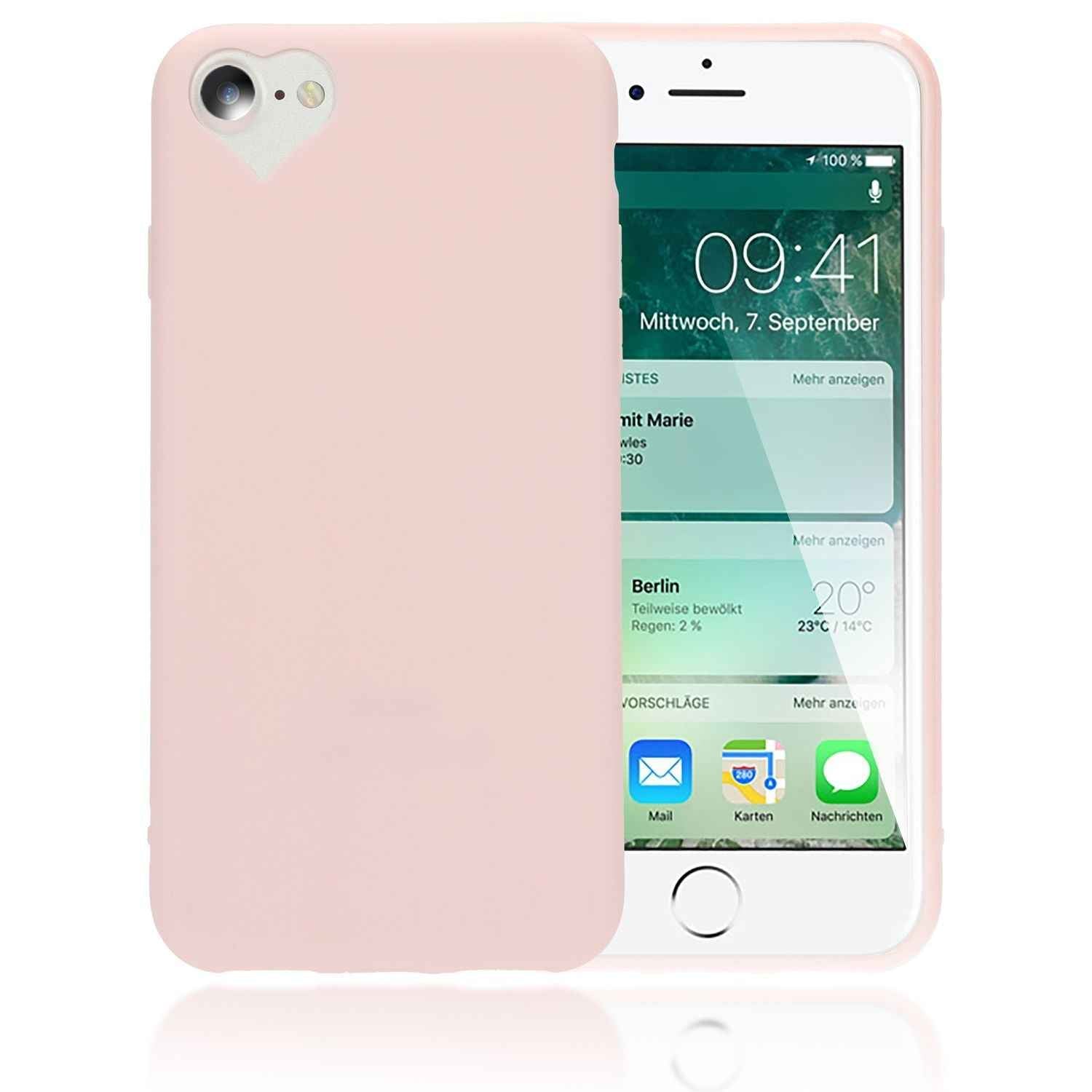 NALIA Handy Hülle für iPhone SE 2022 / SE 2020 / 8 / 7, Herz Case Cover Schutz