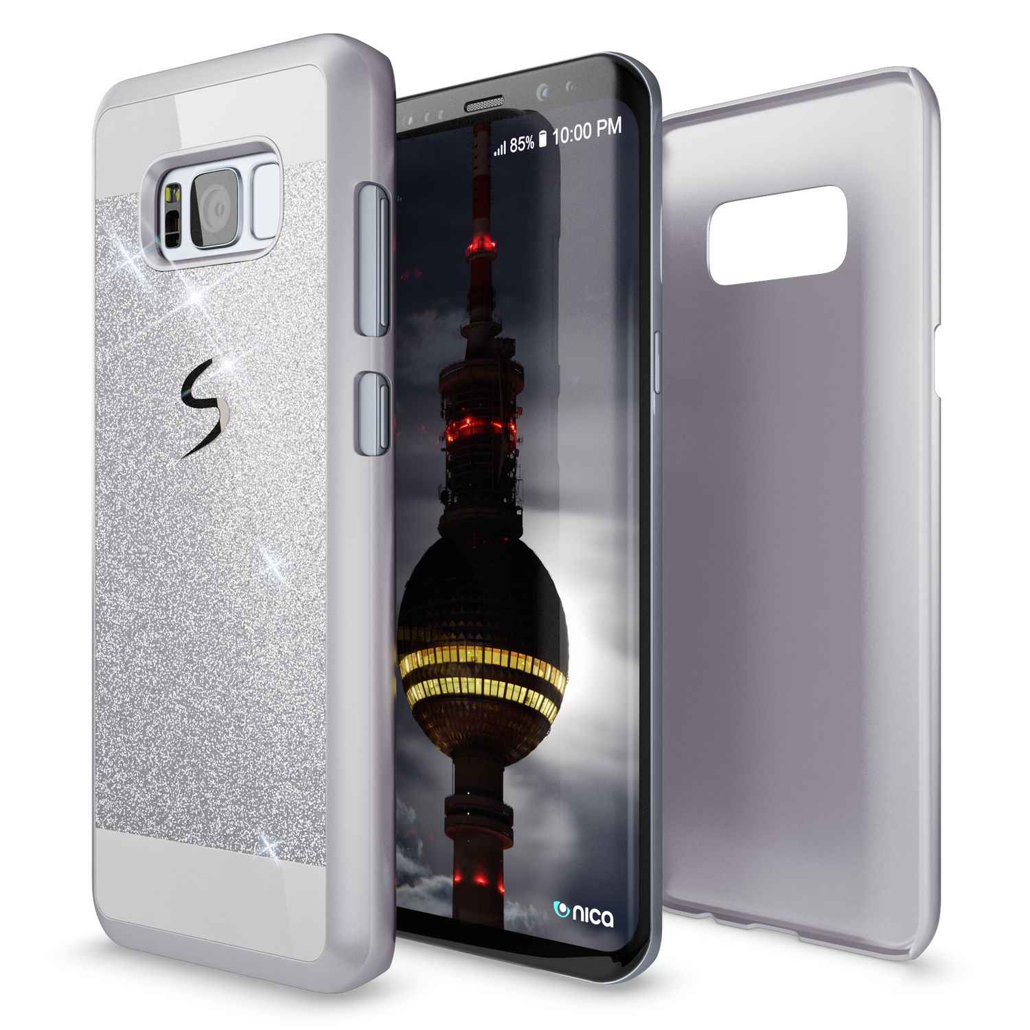 Samsung Galaxy S8 Plus Hülle Handyhülle von NALIA, Glitzer Case Schutzhülle Cover