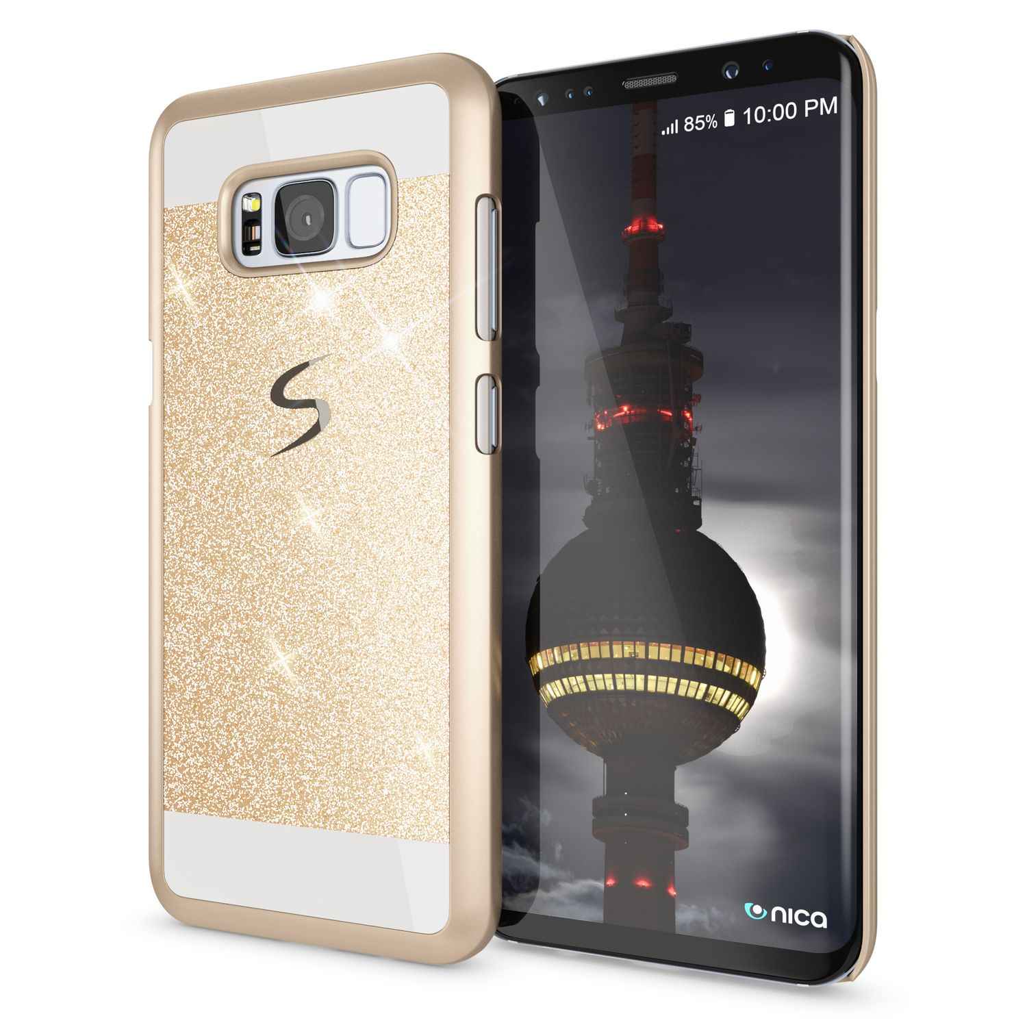 Samsung Galaxy S8 Plus Hülle Handyhülle von NALIA, Glitzer Case Schutzhülle Cover