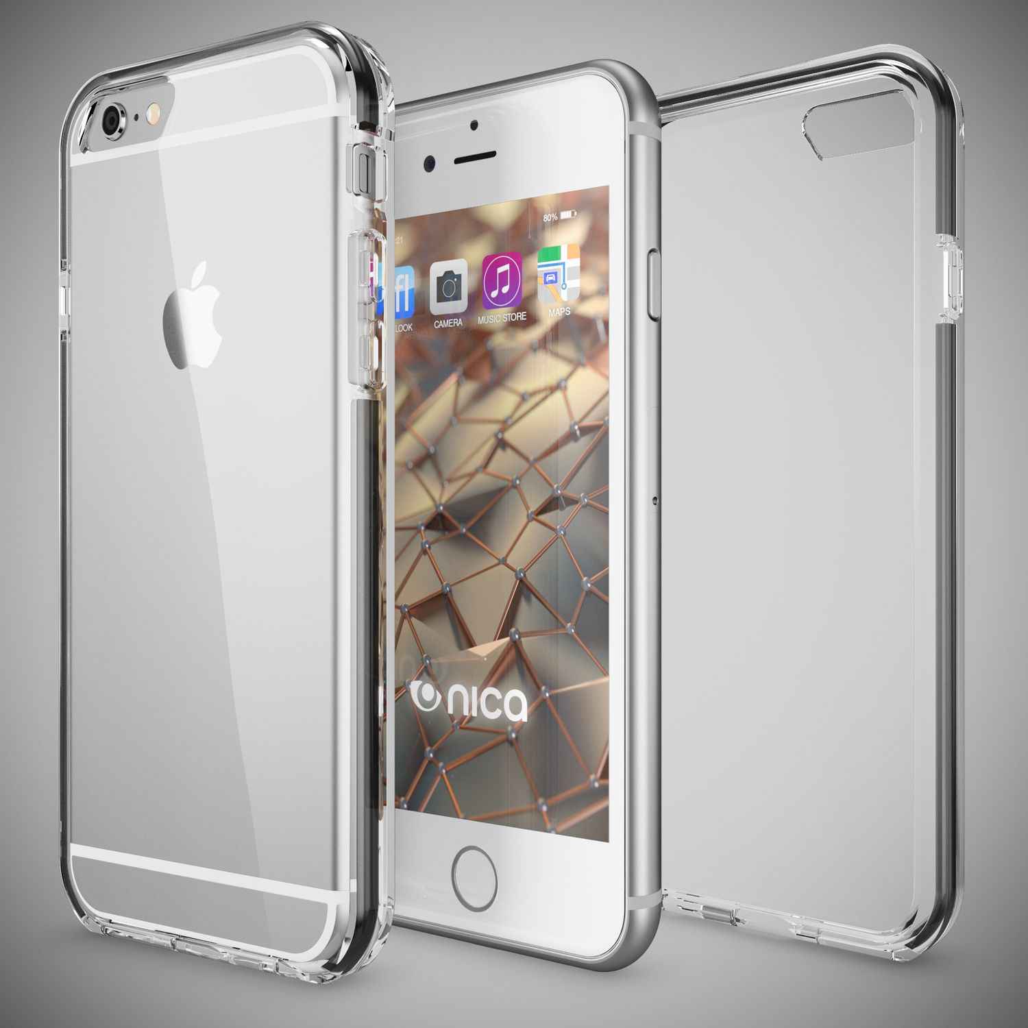 iPhone 6 6S Hülle Handyhülle von NALIA, Durchsichtiges Silikon Case mit Bumper