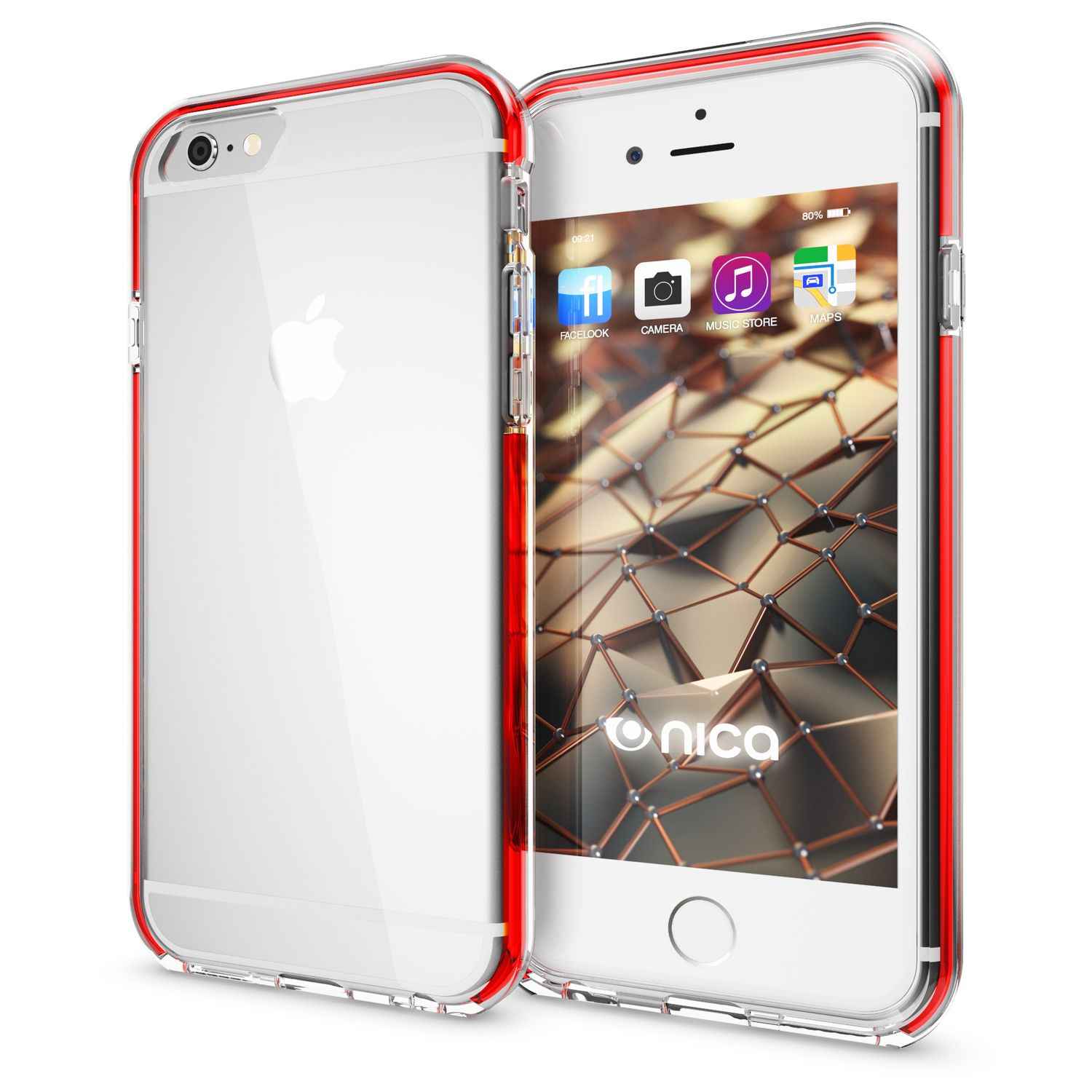 iPhone 6 6S Hülle Handyhülle von NALIA, Durchsichtiges Silikon Case mit Bumper