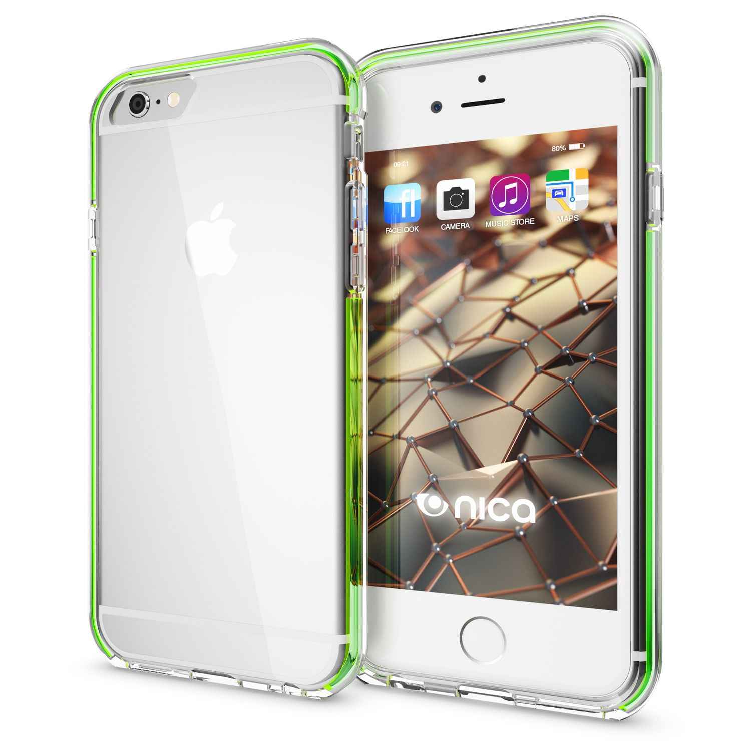 iPhone 6 6S Hülle Handyhülle von NALIA, Durchsichtiges Silikon Case mit Bumper