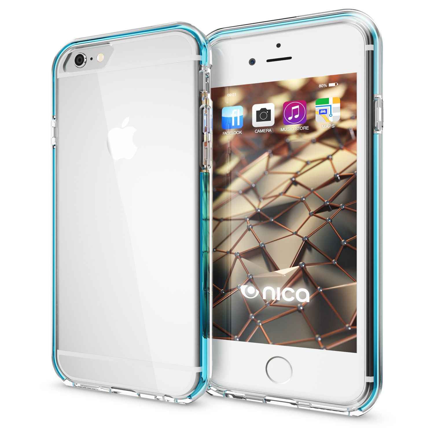 iPhone 6 6S Hülle Handyhülle von NALIA, Durchsichtiges Silikon Case mit Bumper