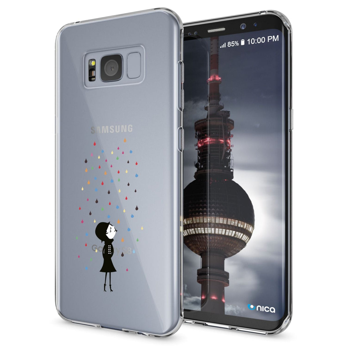 Silikon Handyhülle für Samsung Galaxy S8 Plus durchsichtig mit Motiv