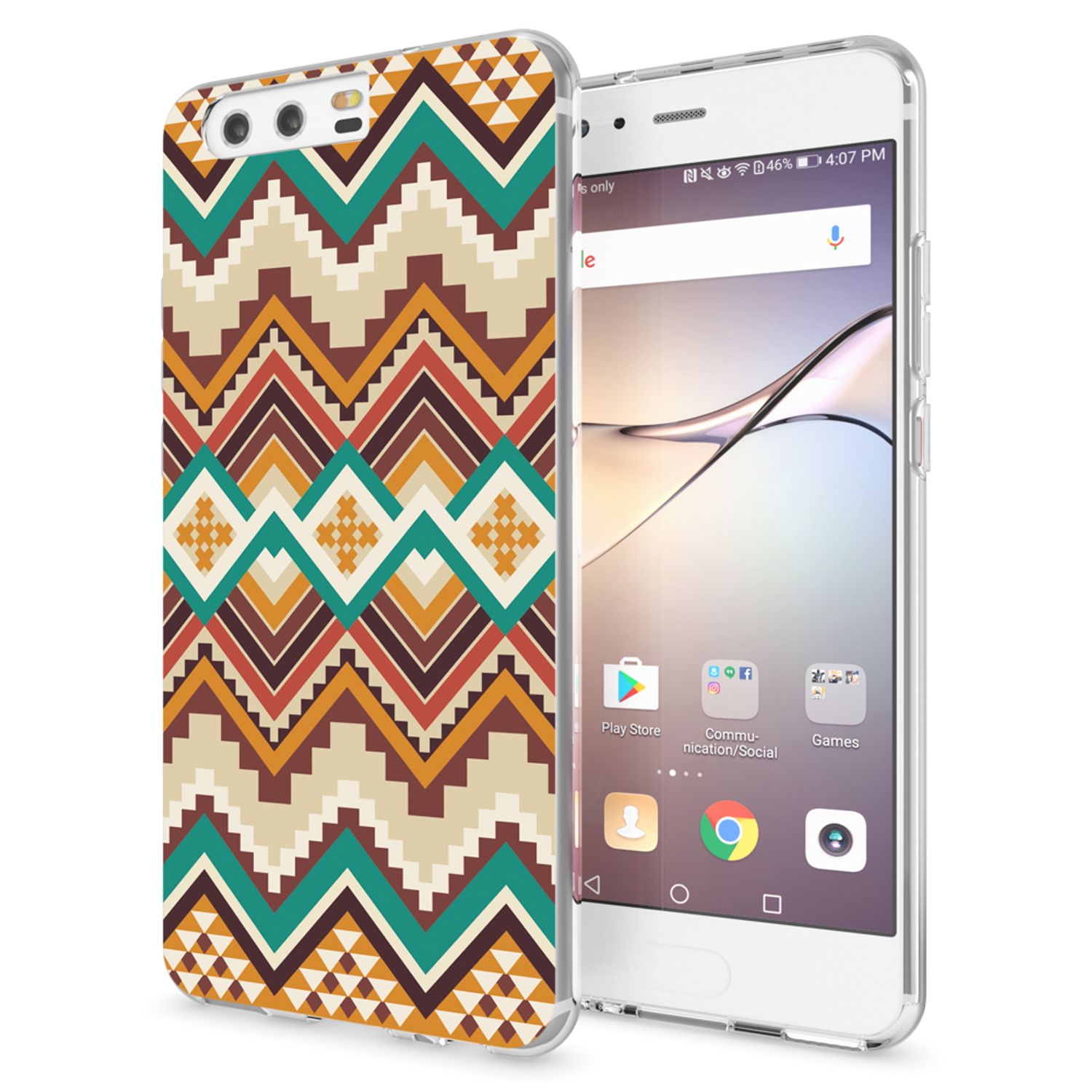 Handyhülle Slim Silikon durchsichtig geblümt für Huawei P10 | NALIA Berlin