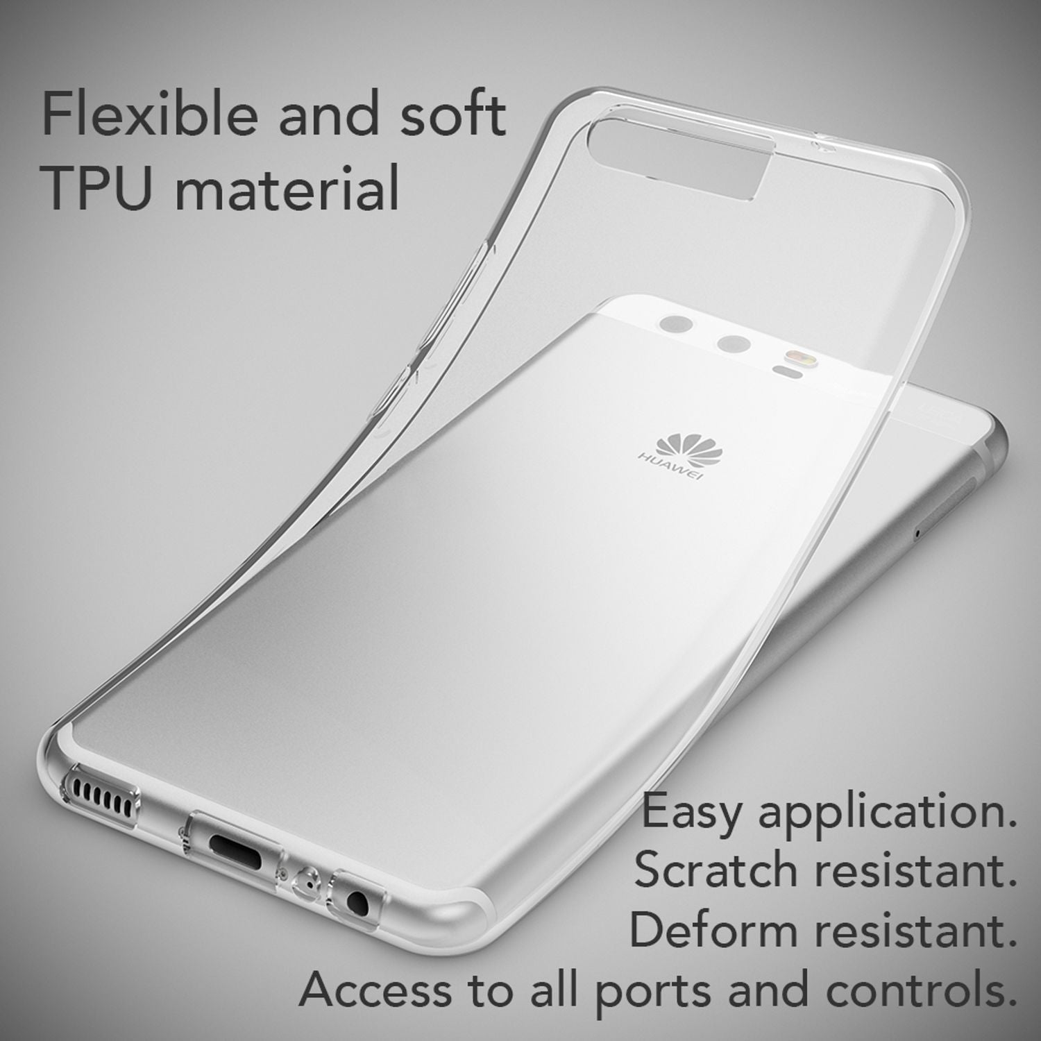 Handyhülle Slim Silikon durchsichtig geblümt für Huawei P10 | NALIA Berlin