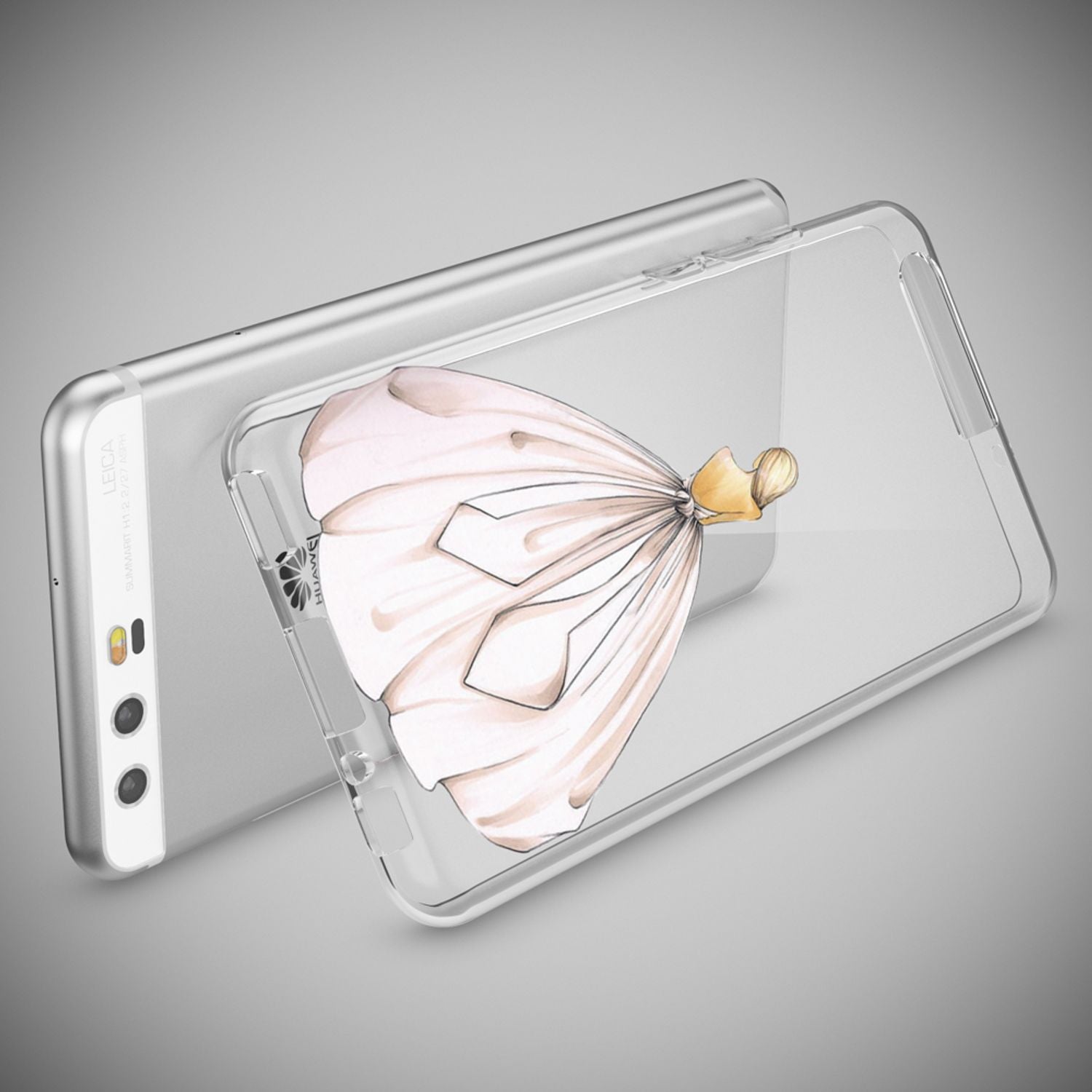 Handyhülle Slim Silikon durchsichtig geblümt für Huawei P10 | NALIA Berlin