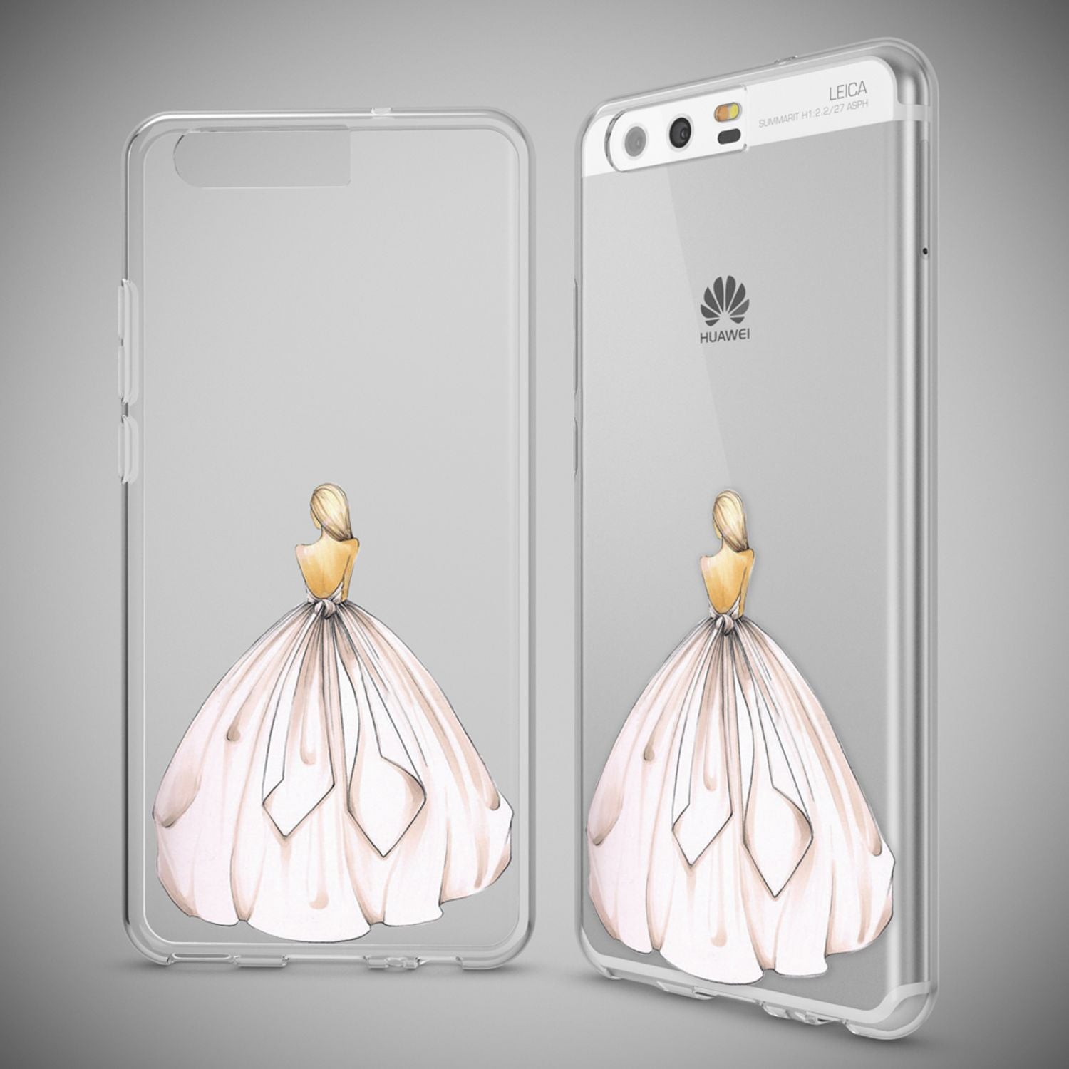 Handyhülle Slim Silikon durchsichtig geblümt für Huawei P10 | NALIA Berlin