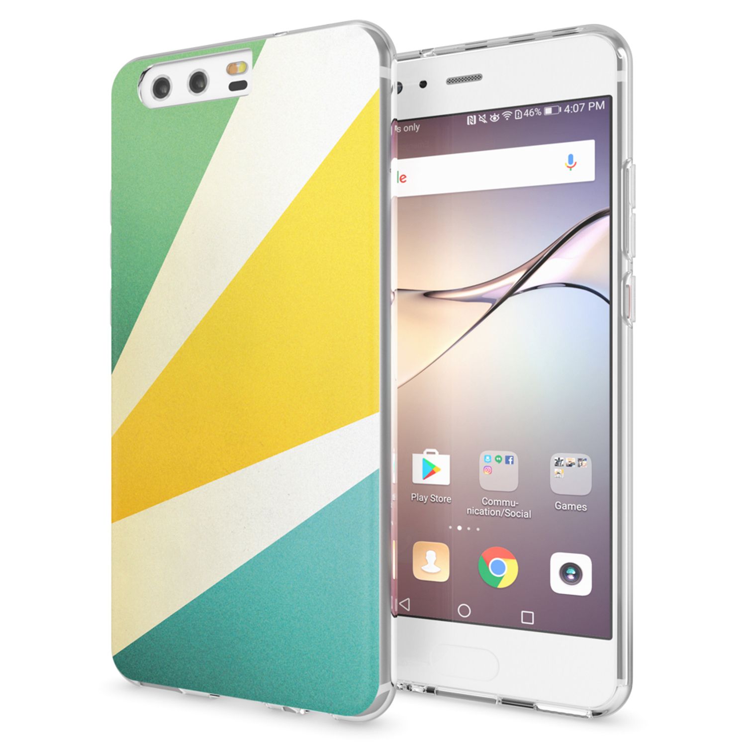 Handyhülle Slim Silikon durchsichtig geblümt für Huawei P10 | NALIA Berlin