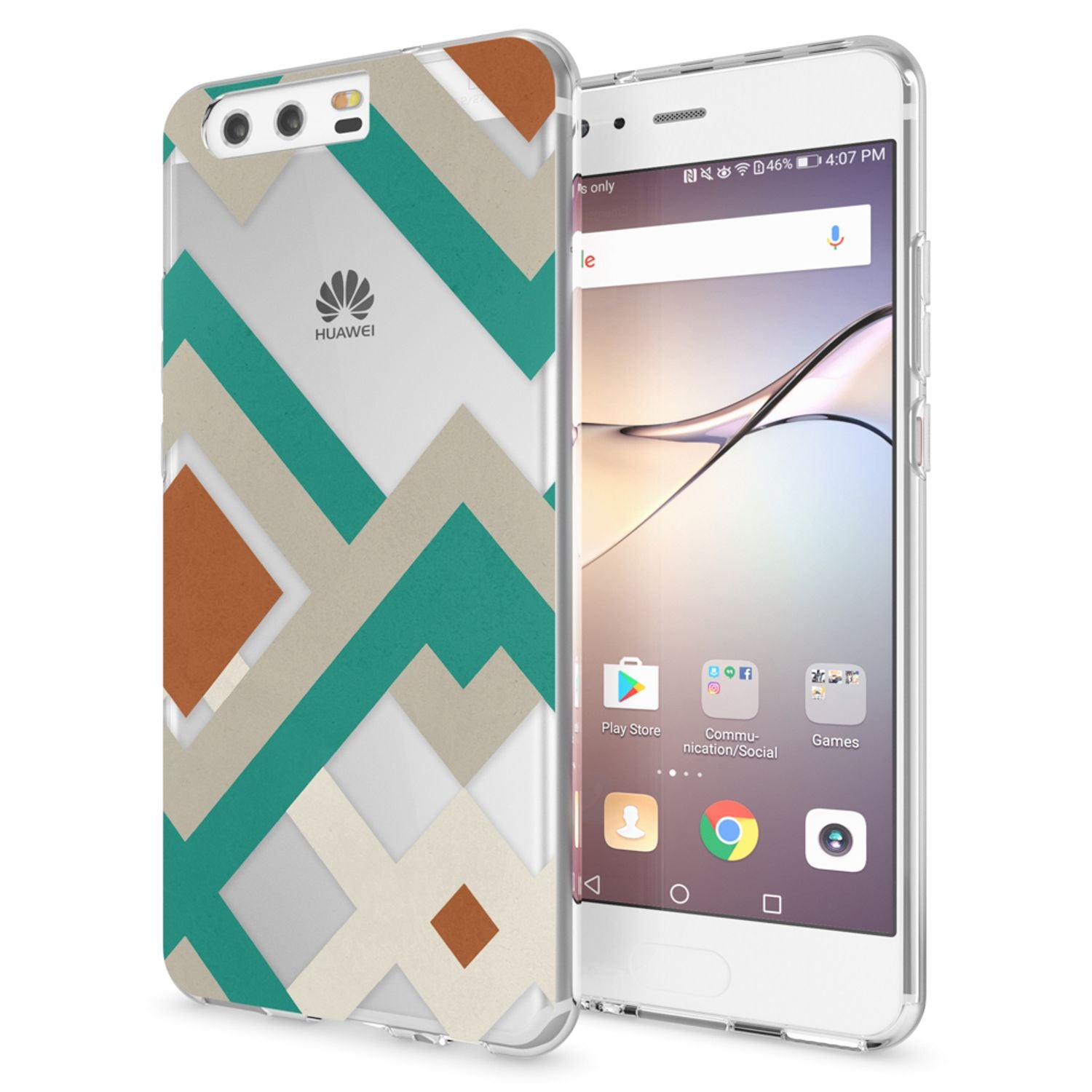 Handyhülle Slim Silikon durchsichtig geblümt für Huawei P10 | NALIA Berlin