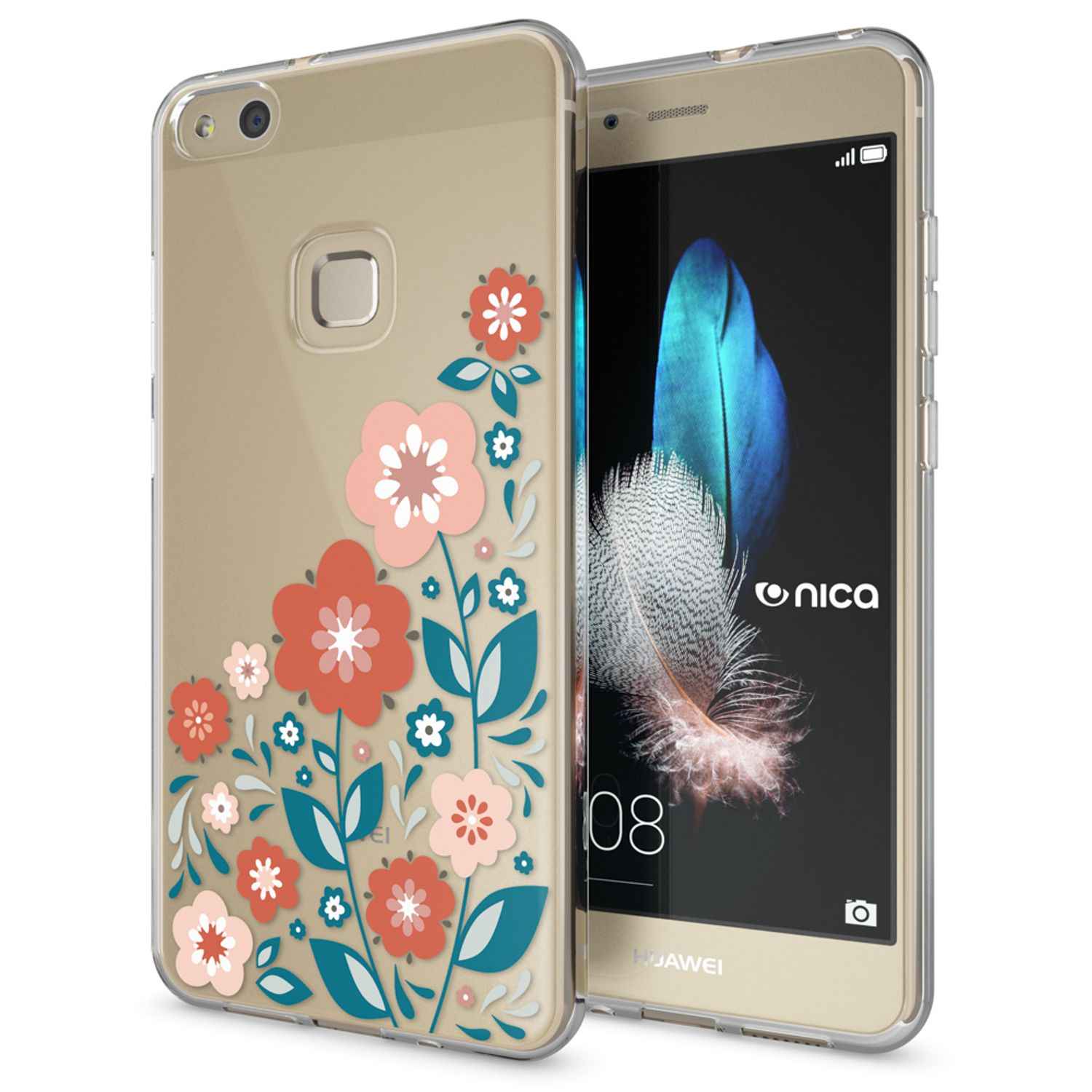 Huawei P10 Lite Hülle Handyhülle von NALIA, Slim Silikon Motiv Cover Schutzhülle