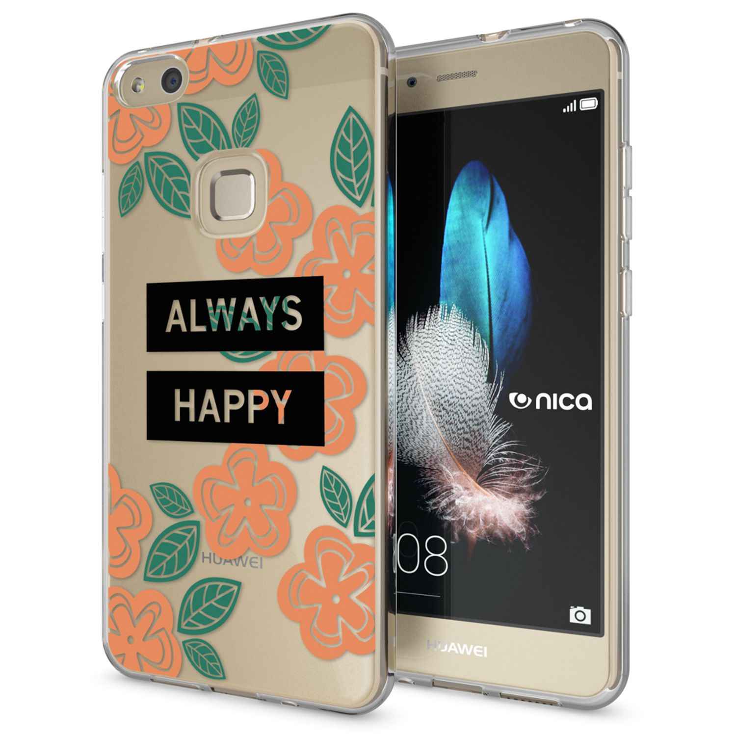 Huawei P10 Lite Hülle Handyhülle von NALIA, Slim Silikon Motiv Cover Schutzhülle