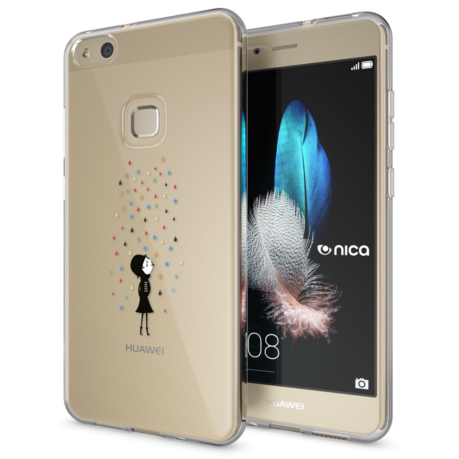 Handyhülle TPU Silikon für Huawei P10 Lite mehrfarbig Motiv | NALIA Berlin